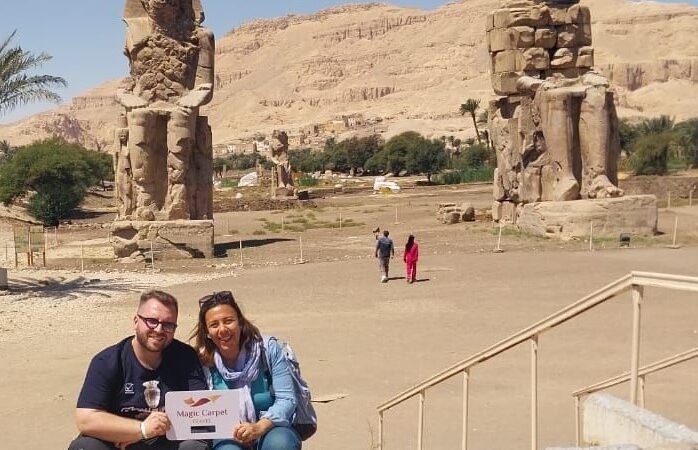 visitors at Colossi of Memnon