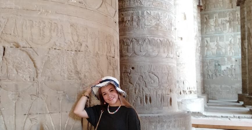 tourist at Dendera temple