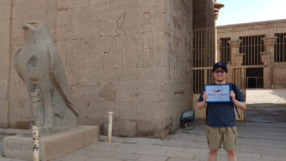 tourist at Edfu temple