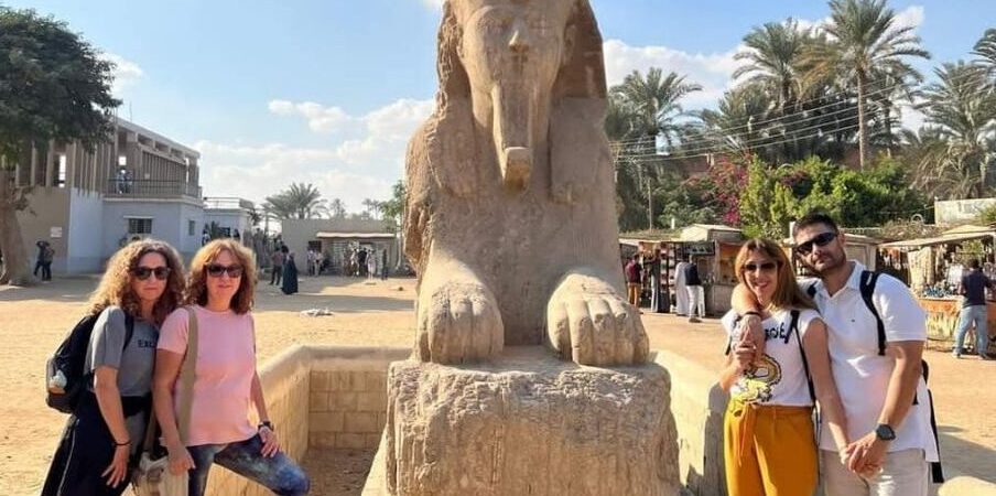 tourists at Memphis Egypt