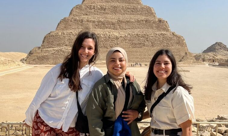tourists at the step pyramid in saqqara