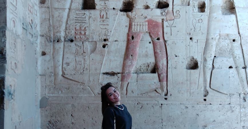 tourist at Abydos Temple