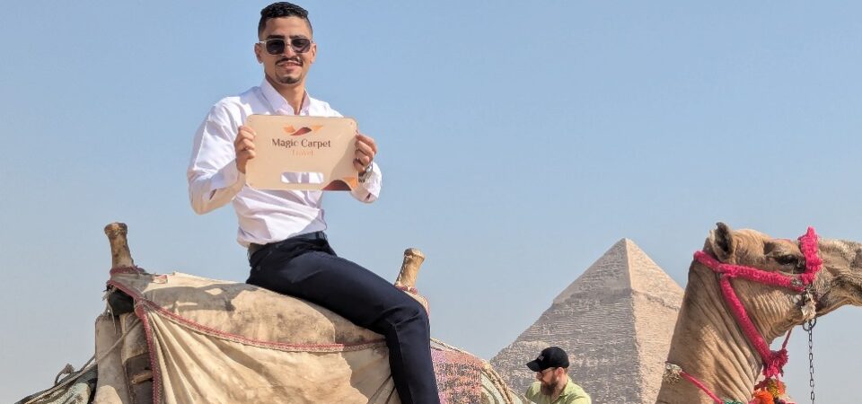 camel ride at the pyramids of Giza