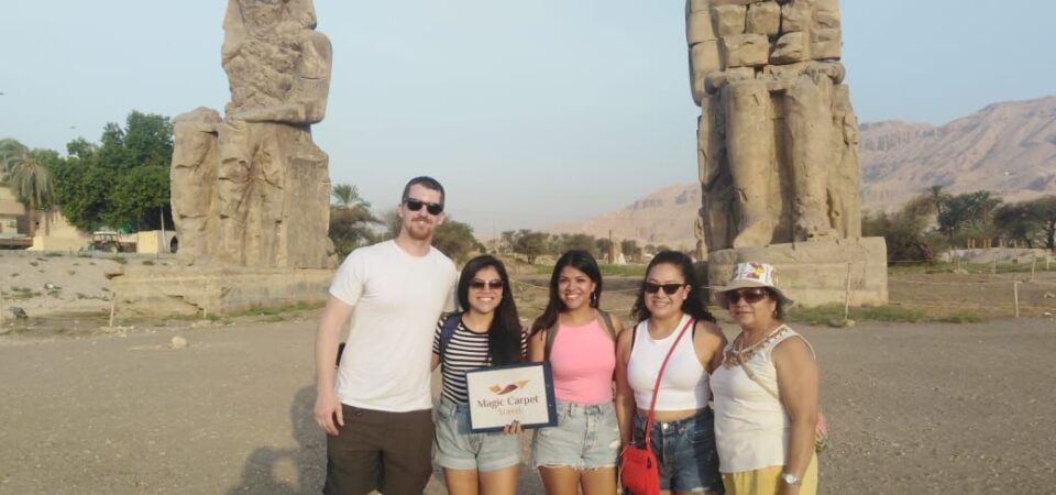 Tourists at Colossi of Memnon