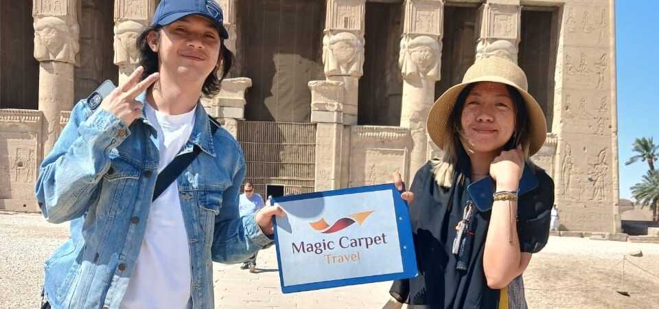tourists at dendera temple