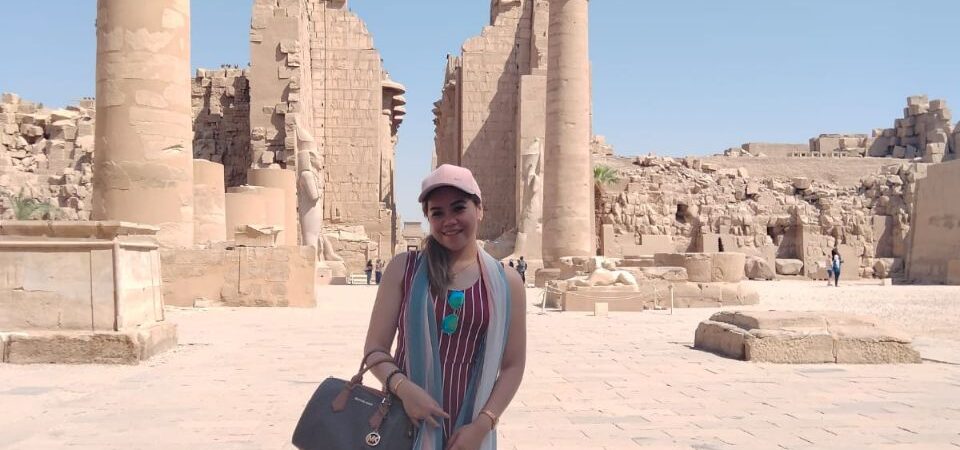tourist at Karnak Temple