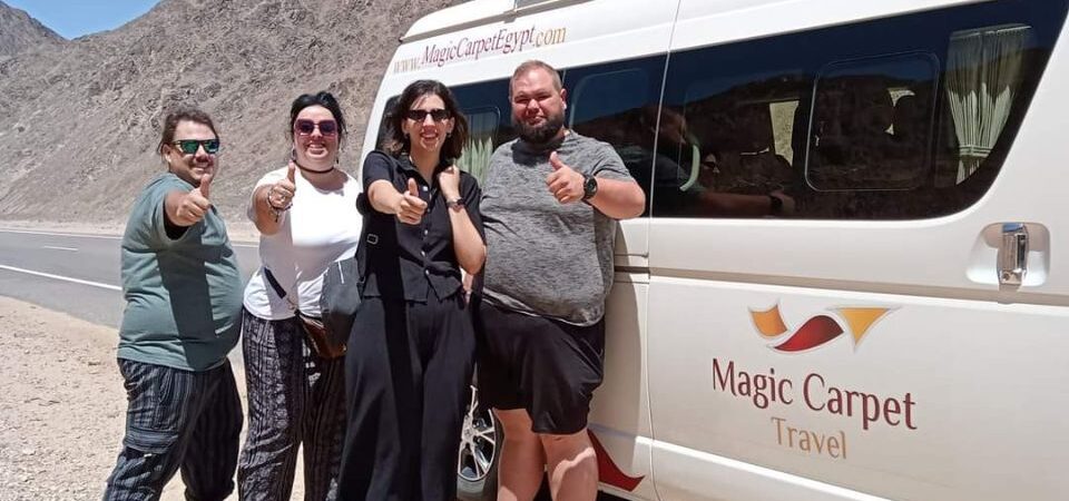 tourists with AC van vehicle